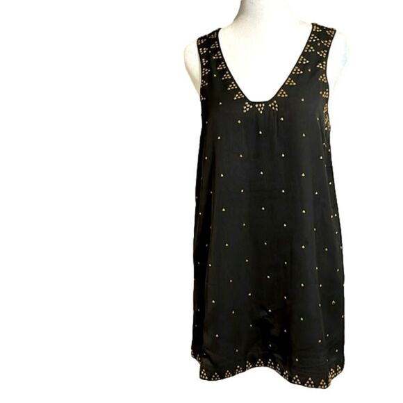 Free People black mini gold beaded dress - 0 - Picture 4 of 11